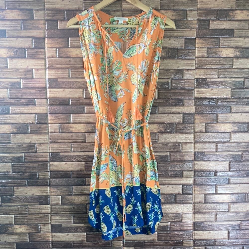 Beach lunch lounge Pineapple Summer Dress womens Small